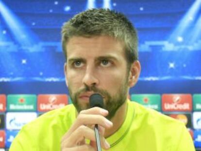 Piqué, durante la rueda de prensa.