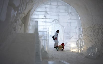 Entrada al Hotel de Hielo de Quebec, en Canad&aacute;.