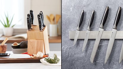 Organizar los cuchillos de la cocina para tenerlos a mano en la encimera resulta más fácil con estas ideas.