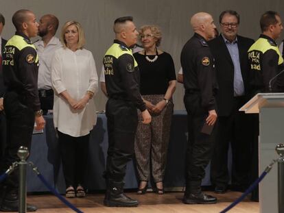 Carmena, durante el acto del patr&oacute;n de la Polic&iacute;a Municipal.