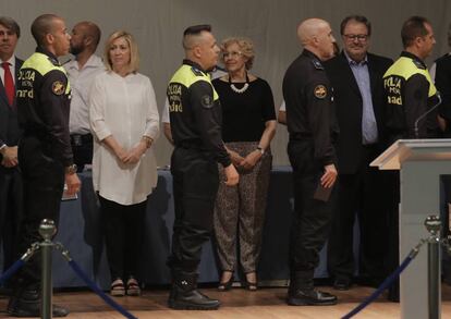 Carmena, durante el acto del patrón de la Policía Municipal.