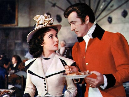 Stewart Granger y Liz Taylor en 'Bau Brummell'.