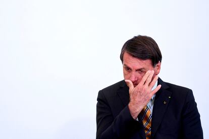 El presidente de Brasil, Jair Bolsonaro, durante un evento sobre la reactivación del turismo en su país, el 10 de noviembre.