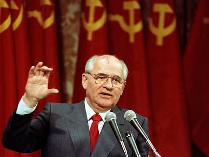 Mijaíl Gorbachov en San Francisco, en junio de 1990.