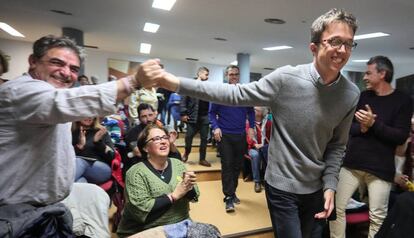 Errejón, a su llegada el pasado miércoles a un acto en Parla sobre movilidad y transporte.