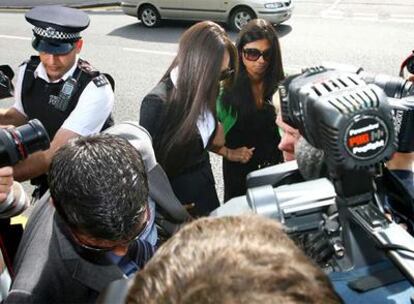 Naomi Campbell, a la salida del Tribunal de Londres.