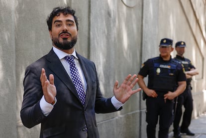 El eurodiputado Luis Pérez Fernández, 'Alvise', a su salida el 11 de julio del Supremo.