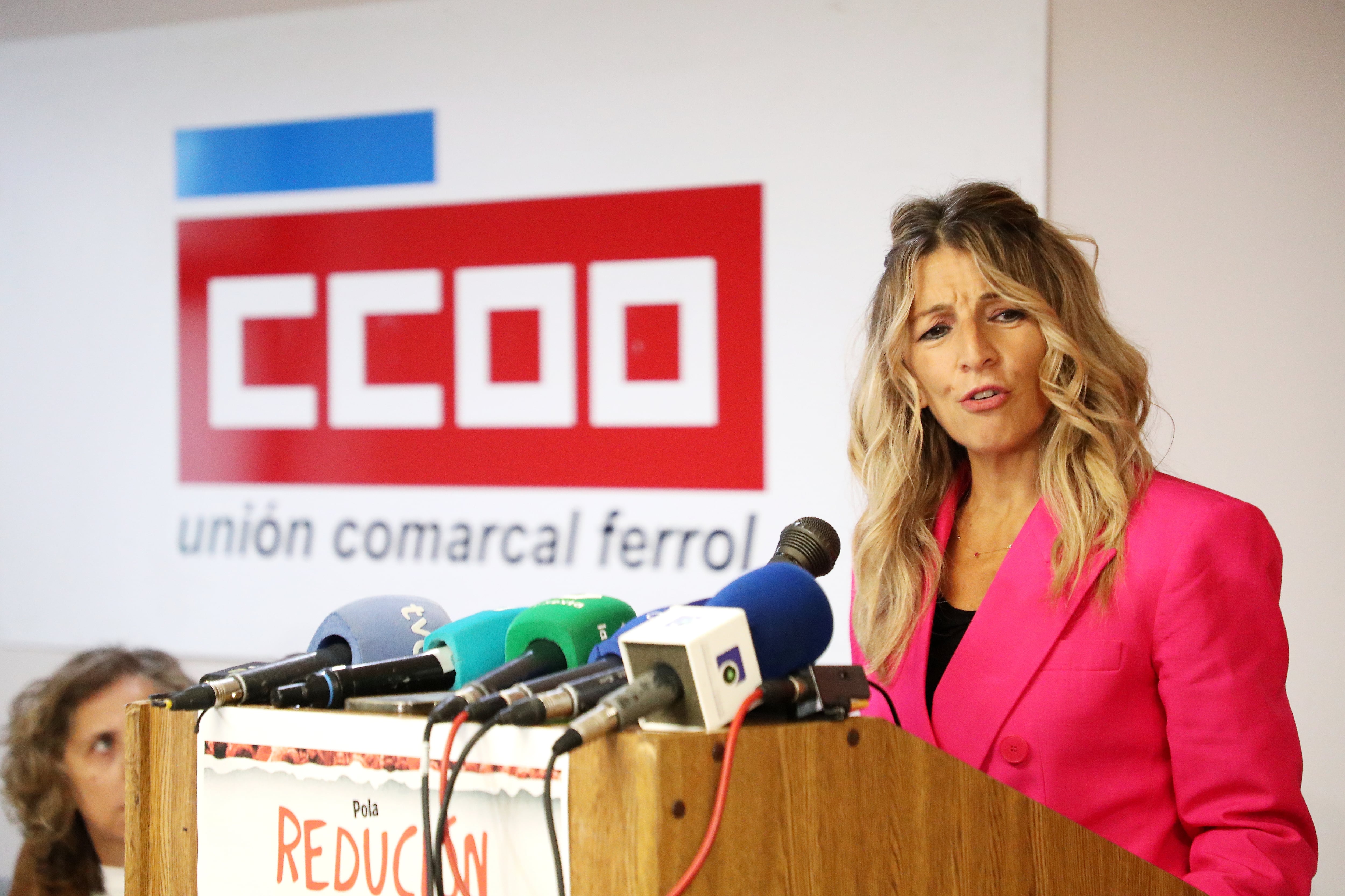 La vicepresidenta segunda y ministra de Trabajo y Economía Social, Yolanda Díaz, inaugura el Edificio Sindical, a 26 de septiembre de 2025, en Ferrol, A Coruña, Galicia (España). 