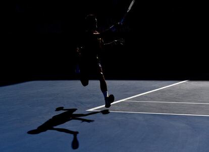 Novak Djokovic durante el partido contra Gilles Simon.