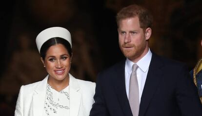 Meghan Markle y Enrique de Inglaterra, el 11 de marzo de 2019 en la abadía de Westminster.