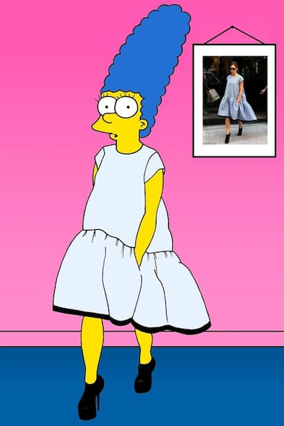Marge Simpson, con uno de los vestidos de la última colección de la línea Victoria, de Victoria Beckham.