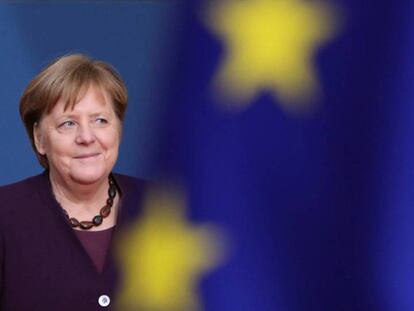 La canciller alemana, Angela Merkel, a su llegada a la reunión de presidentes de la UE en Bruselas el pasado 20 de febrero.