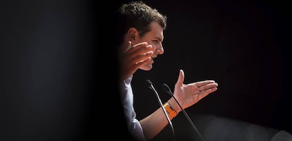 Albert Rivera, durante un mitin en Valencia. 