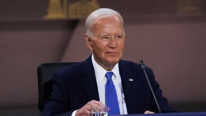 El presidente de Estados Unidos, Joe Biden, este jueves en la cumbre de la OTAN en Washington.