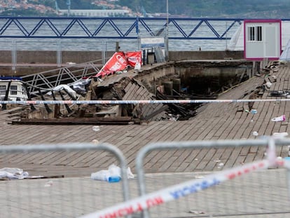 The Vigo promenade after last night’s collapse.