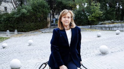 Pilar Martínez, el año pasado en la fuente de los Caños de Villaviciosa de Odón, en Madrid.