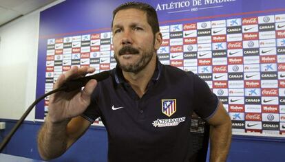 Simeone, en una rueda de prensa. 