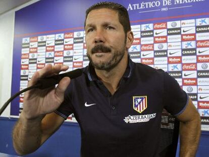 Simeone, en una rueda de prensa.