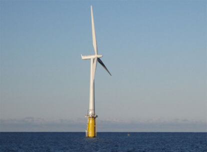 El aerogenerador flotante en mar abierto Hywind, instalado en el suroeste de Noruega.