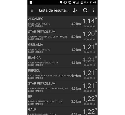 Esta app nos muestra las gasolineras con el litro de diésel más barato