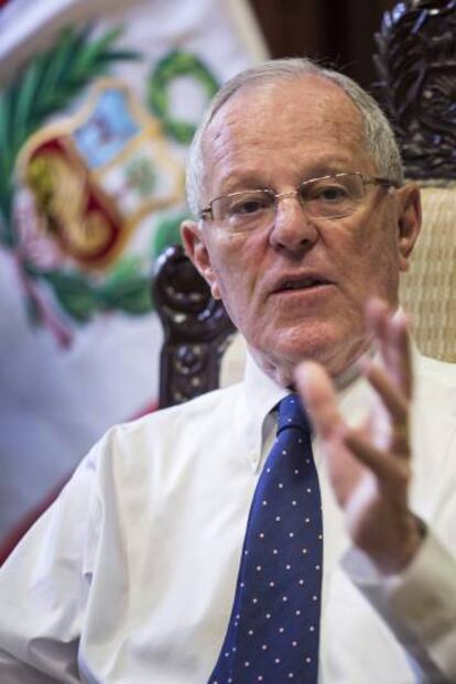 El presidente de Per&uacute;, Pedro Pablo Kuczynski, durante la entrevista, en Lima.