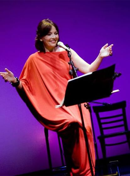 María Lavalle durante su actuación en el teatro de la Abadía.