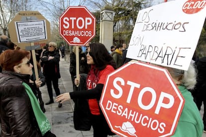 Imagen de una protesta antidesahucio. 