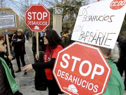 Imagen de una protesta antidesahucio. 