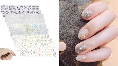 Las calcomanías de uñas abstractas están hechas de materiales ecológicos, ideales para regalar a una niña de 12 años