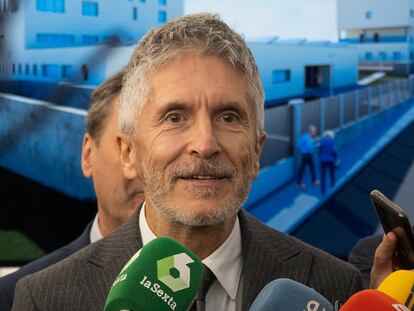 El ministro del Interior, Fernando Grande-Marlaska, el pasado 7 de noviembre durante la visita a las obras de construcción de la nueva comisaría de la Policía Nacional de Cuenca.