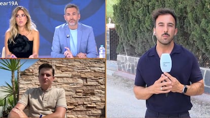 Verónica Dulanto y Frank Blanco (arriba), Ignacio Cabanes (abajo) y Manu Lajarín (derecha), durante la emisión de 'TardeAR', del 19 de agosto.