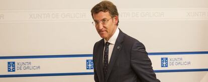 Alberto Nuñez Feijoo en una rueda de prensa.