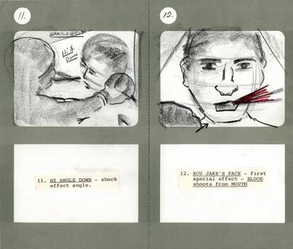 Dibujos de Scorsese que acompa&ntilde;an al guion de &#039;Toro salvaje&#039;.