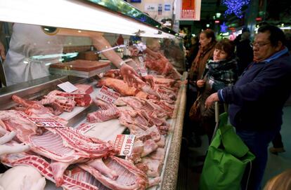 Una carnicería en el Mercado de Maravillas, en Madrid