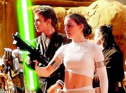 Natalie Portman y Christensen, en una escena de <i>El ataque de los clones</i>.