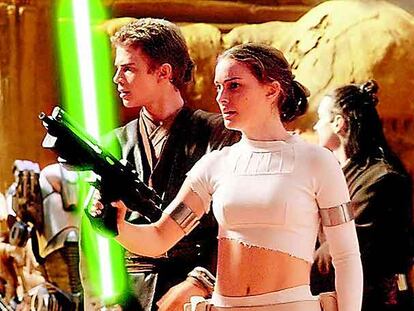 Natalie Portman y Christensen, en una escena de <i>El ataque de los clones</i>.