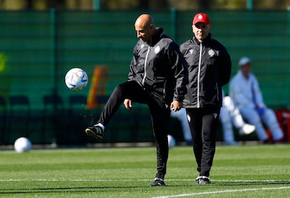 El entrenador del Wydad Casablanca, Mehdi Nafti, este viernes.