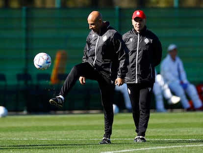 El entrenador del Wydad Casablanca, Mehdi Nafti, este viernes.