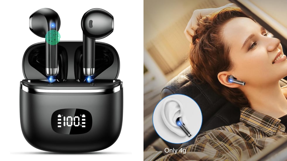 Auriculares inalámbricos con pantalla led.