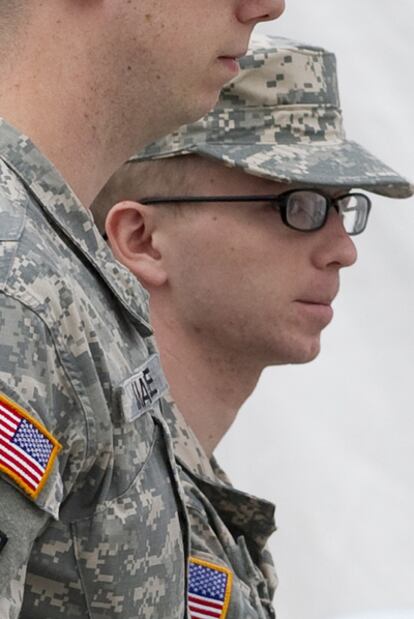 Bradley Manning, al llegar al juicio ayer en Fort Meade.