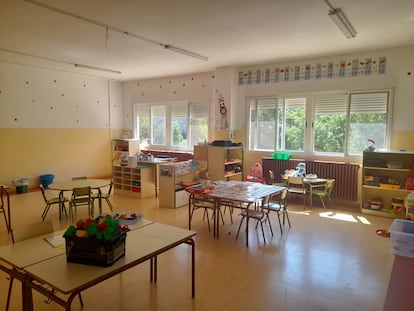 Una de las aulas del colegio del municipio de La Recueja (Albacete).