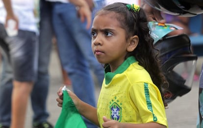 Torcedora brasileira em Salvador, durante a Copa de 2014.