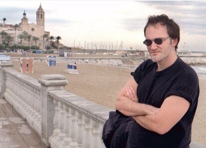 El director de cine Tarantino en 1996, durante su segunda visita al festival de cine de Sitges.