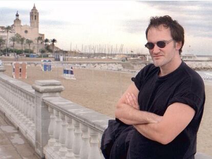 El director de cine Tarantino en 1996, durante su segunda visita al festival de cine de Sitges.