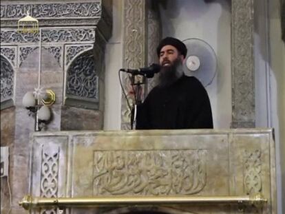Abu Bakr al-Baghdadi, en una aparició pública el juliol passat.
