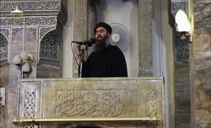 Abu Bakr al-Baghdadi, en una aparición pública el pasado julio. 