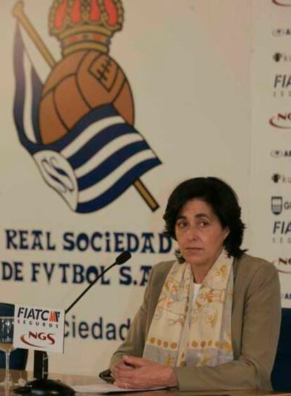 La presidenta del club, María de la Peña, ayer en San Sebastian.