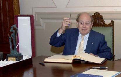 Jordi PUjol, en enero de 2006, al recibir el premio de Castelldefels.