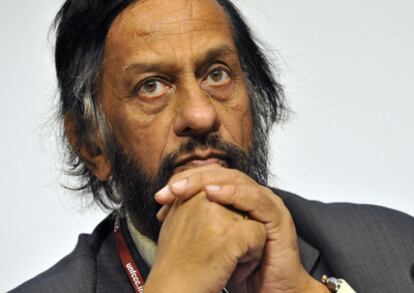 El director del Panel Intergubernamental de Cambio Climático, Rajendra Pachauri, en una conferencia de prensa durante la cumbre de Copenhague, en diciembre de 2009.