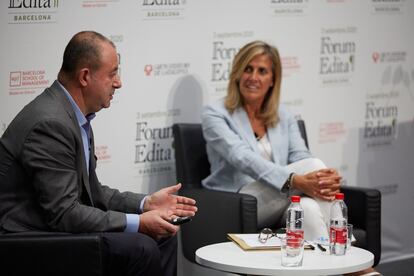 Jesús Badenes y Núria Cabutí, durante su intervención en el Fórum Edita.